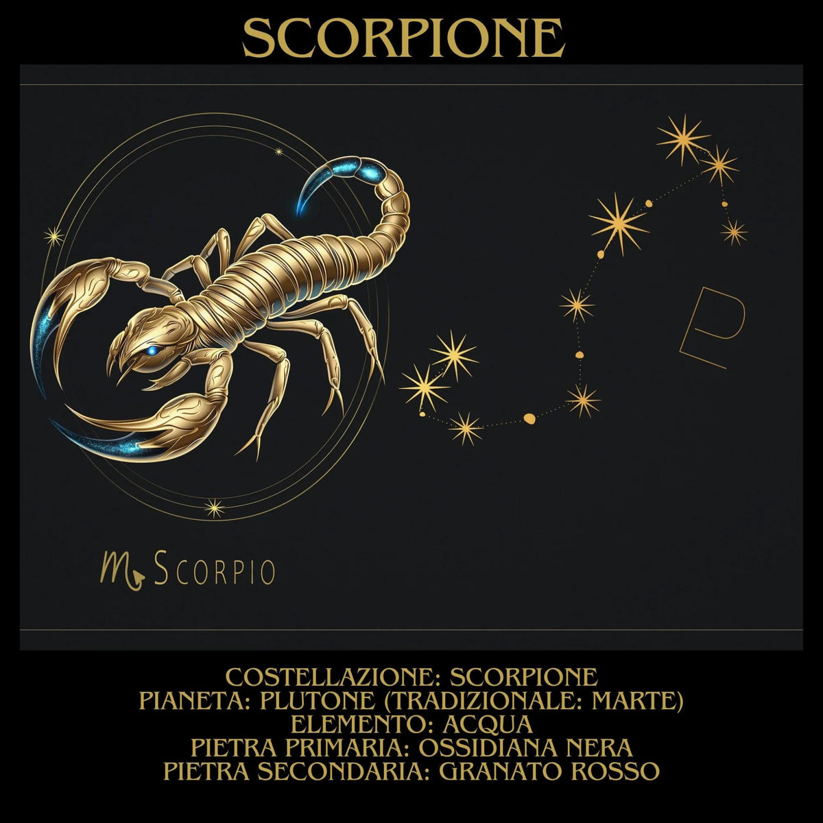 Bracciale Tormalina Nera Certificata 10 mm Oro Zodiaco Scorpione PE8036 - PE8036 - foto 5