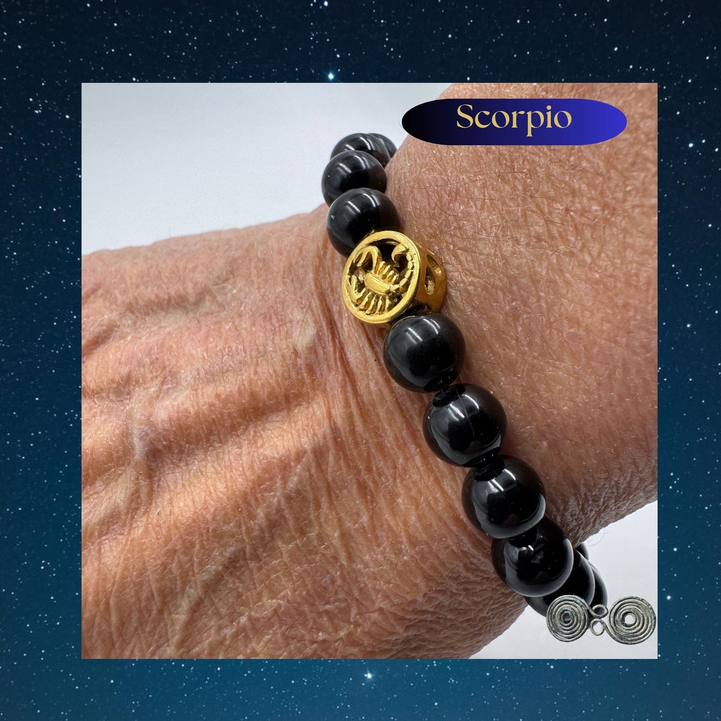 Bracciale Zodiaco Scorpione in Tormalina Nera Certificata (PE8036)