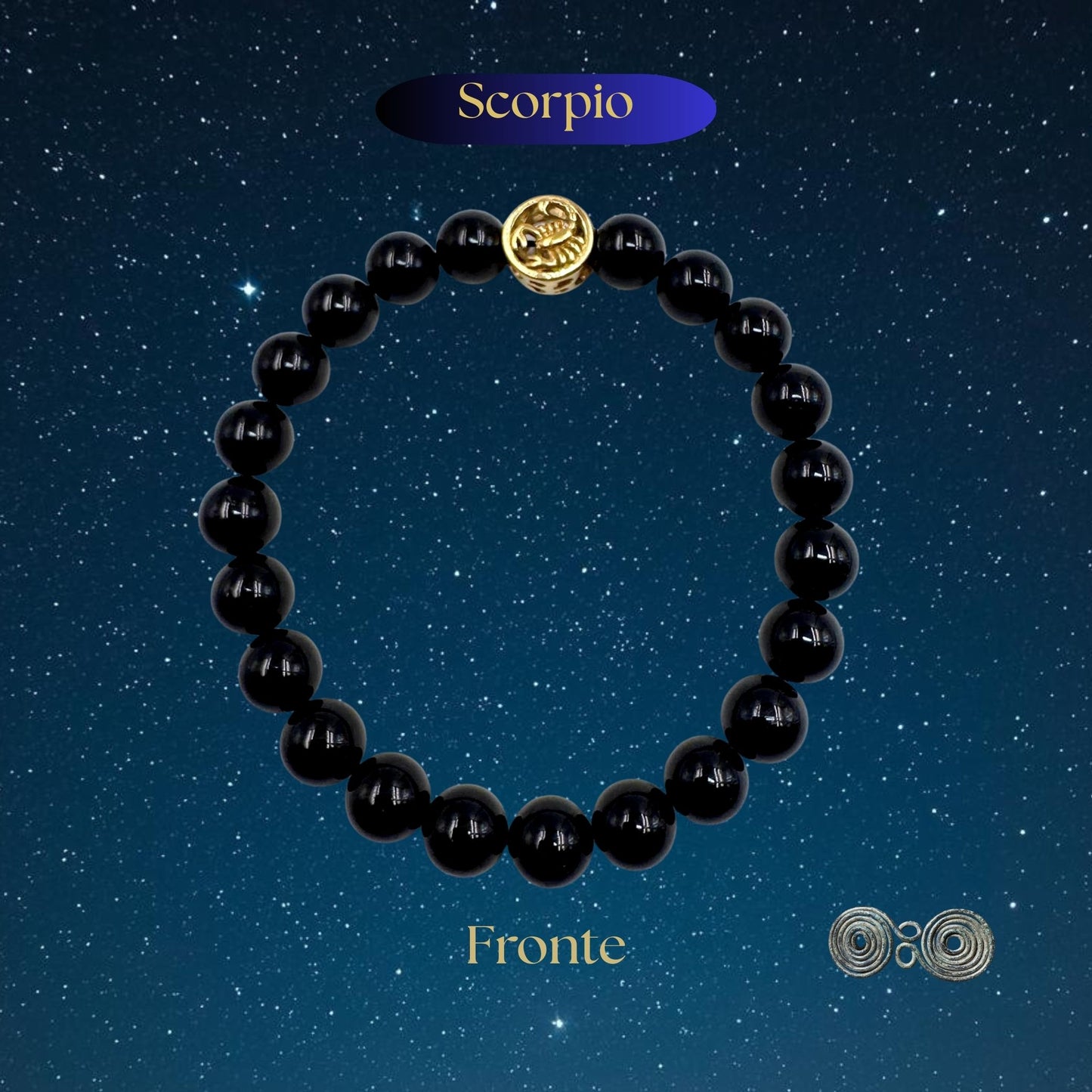 Bracciale Zodiaco Scorpione in Tormalina Nera Certificata (PE8036)