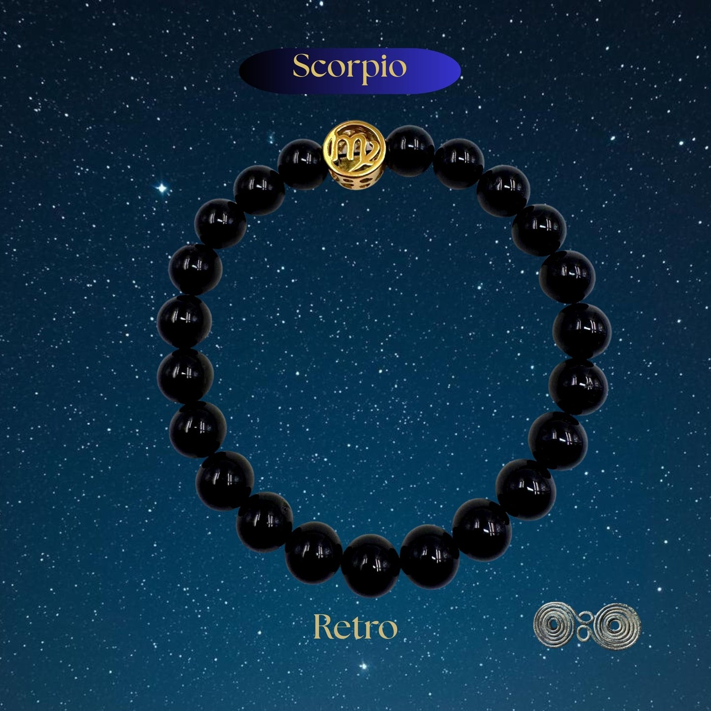 Bracciale Zodiaco Scorpione in Tormalina Nera Certificata (PE8036)