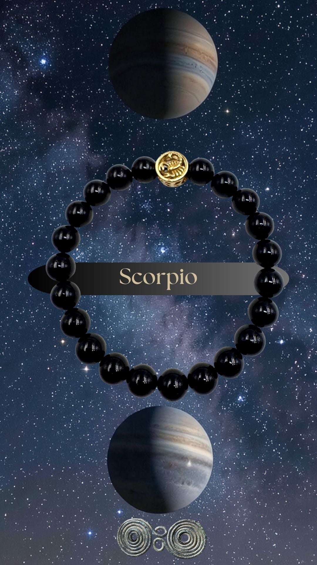 Bracciale Zodiaco Scorpione in Tormalina Nera Certificata (PE8036)