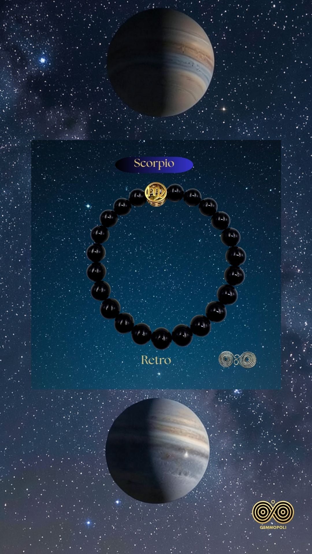 Bracciale Zodiaco Scorpione in Tormalina Nera Certificata (PE8036)