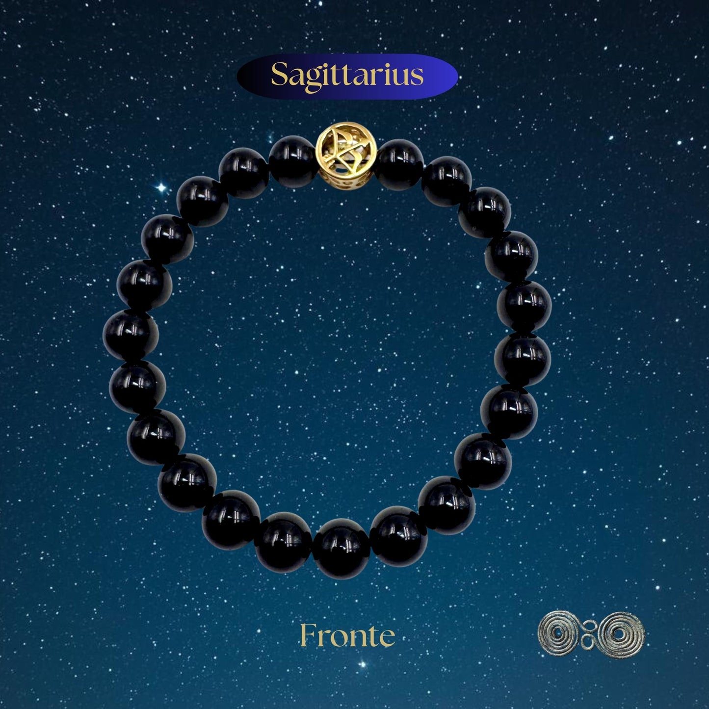 Bracciale Zodiaco Sagittario in Tormalina Nera Certificata (PE8037)