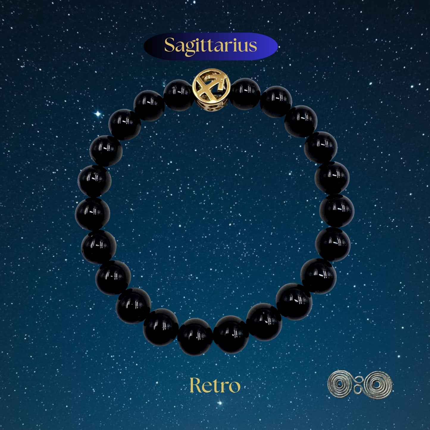 Bracciale Zodiaco Sagittario in Tormalina Nera Certificata (PE8037)