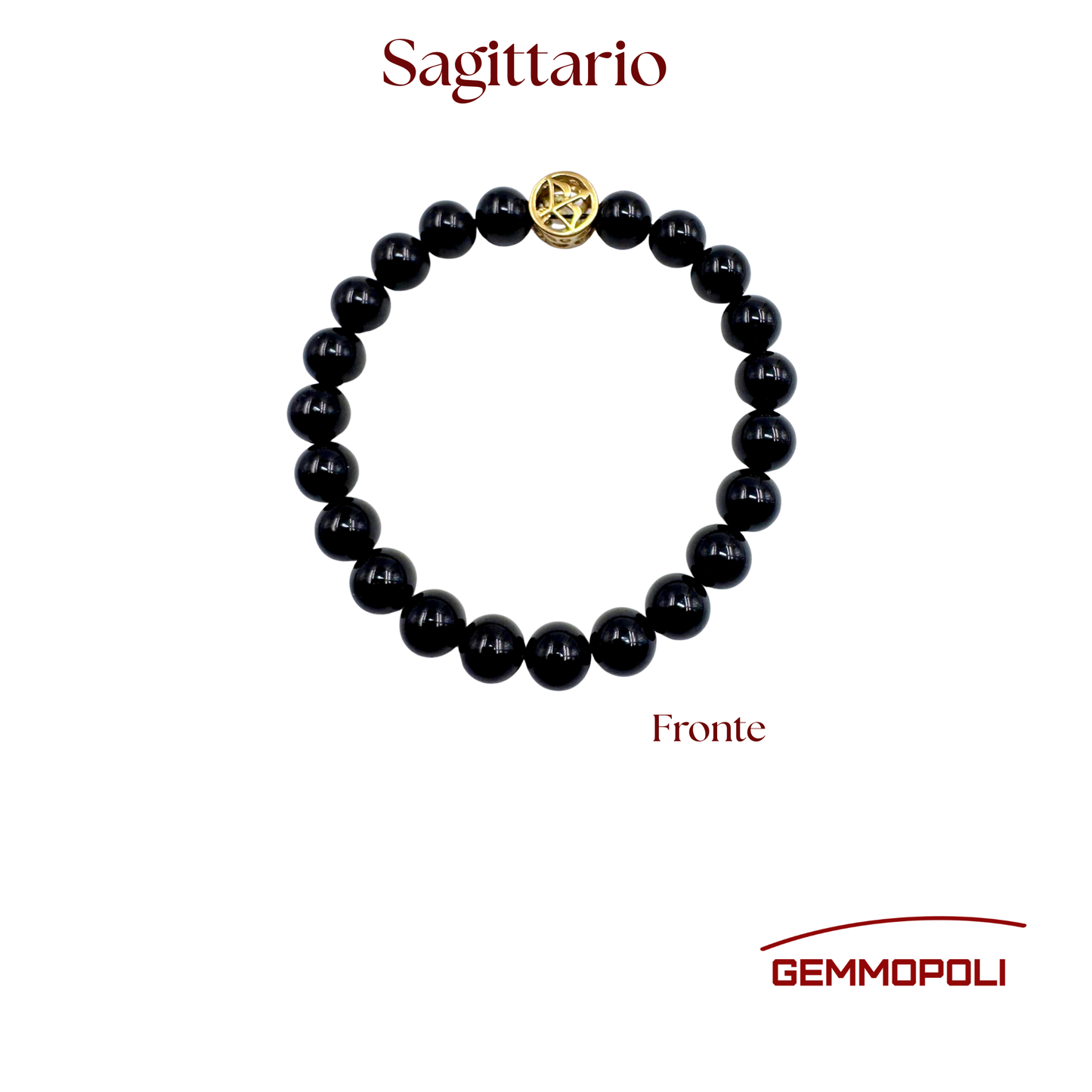Primo piano del bracciale del simbolo zodiacale Sagittario.PE8037 Fronte