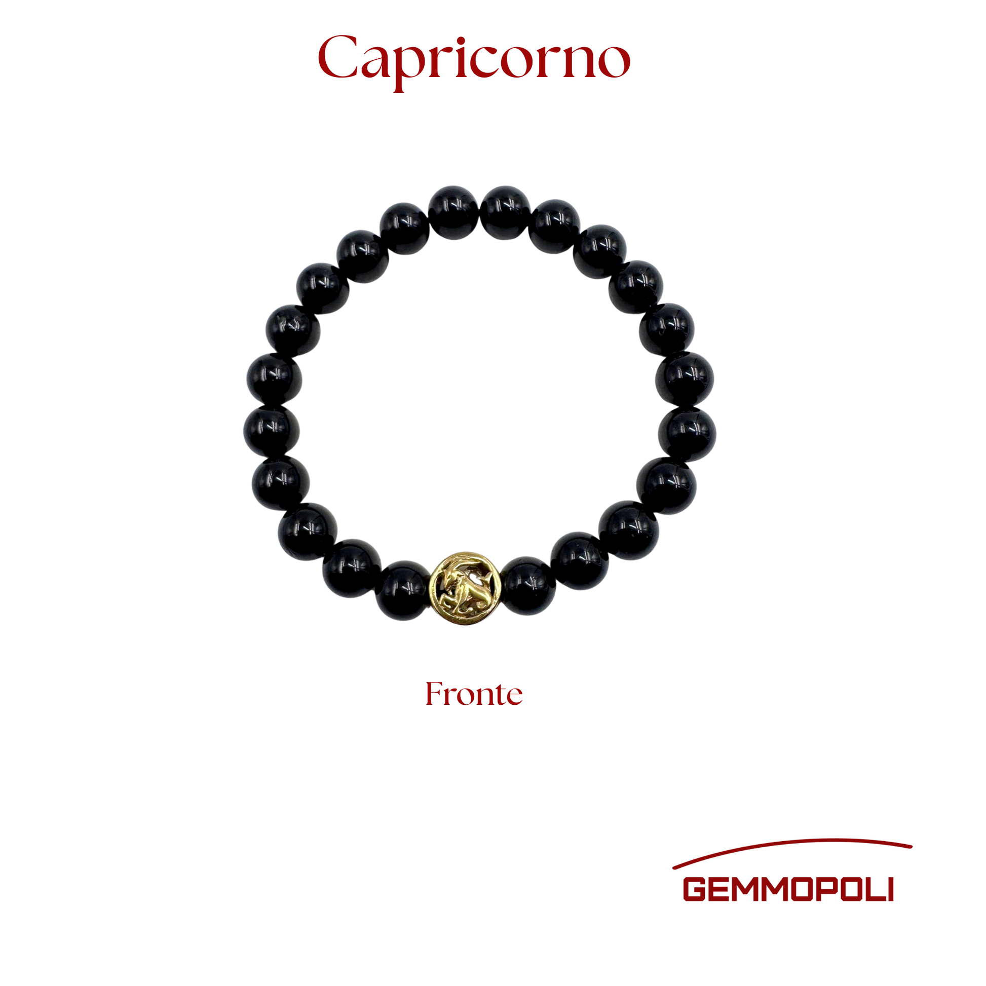 Primo piano del bracciale del simbolo zodiacale Capricorno PE8038 Fronte