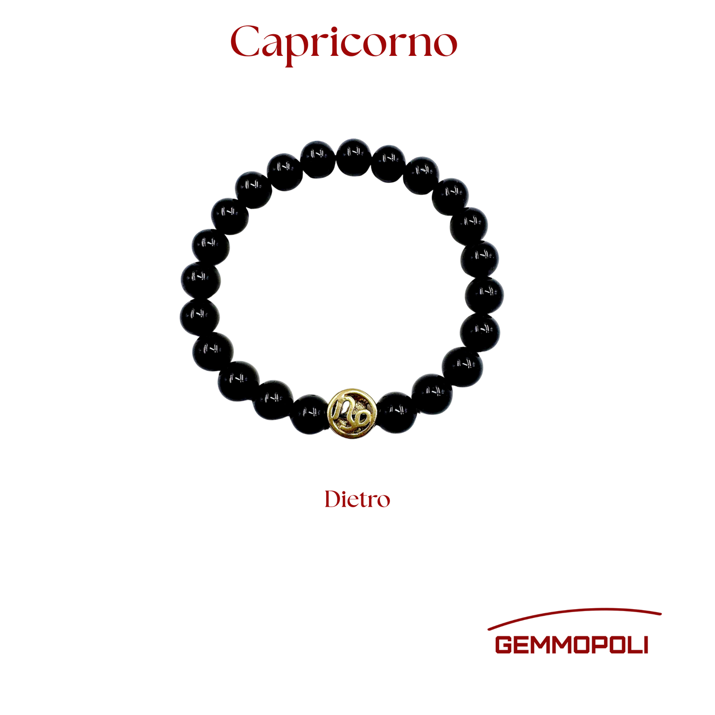 Primo piano del bracciale del simbolo zodiacale Capricorno PE8038 Retro