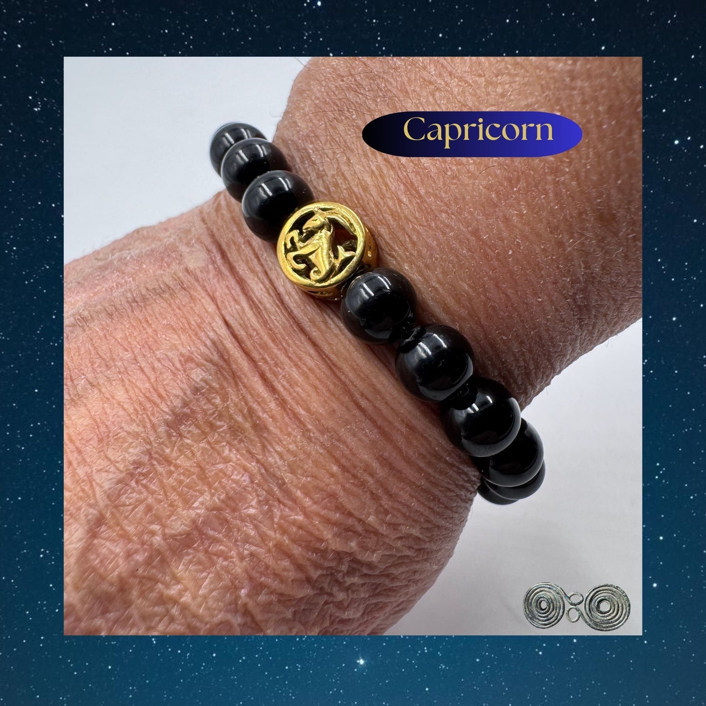 Bracciale Zodiaco Capricorno in Tormalina Nera Certificata (PE8038)
