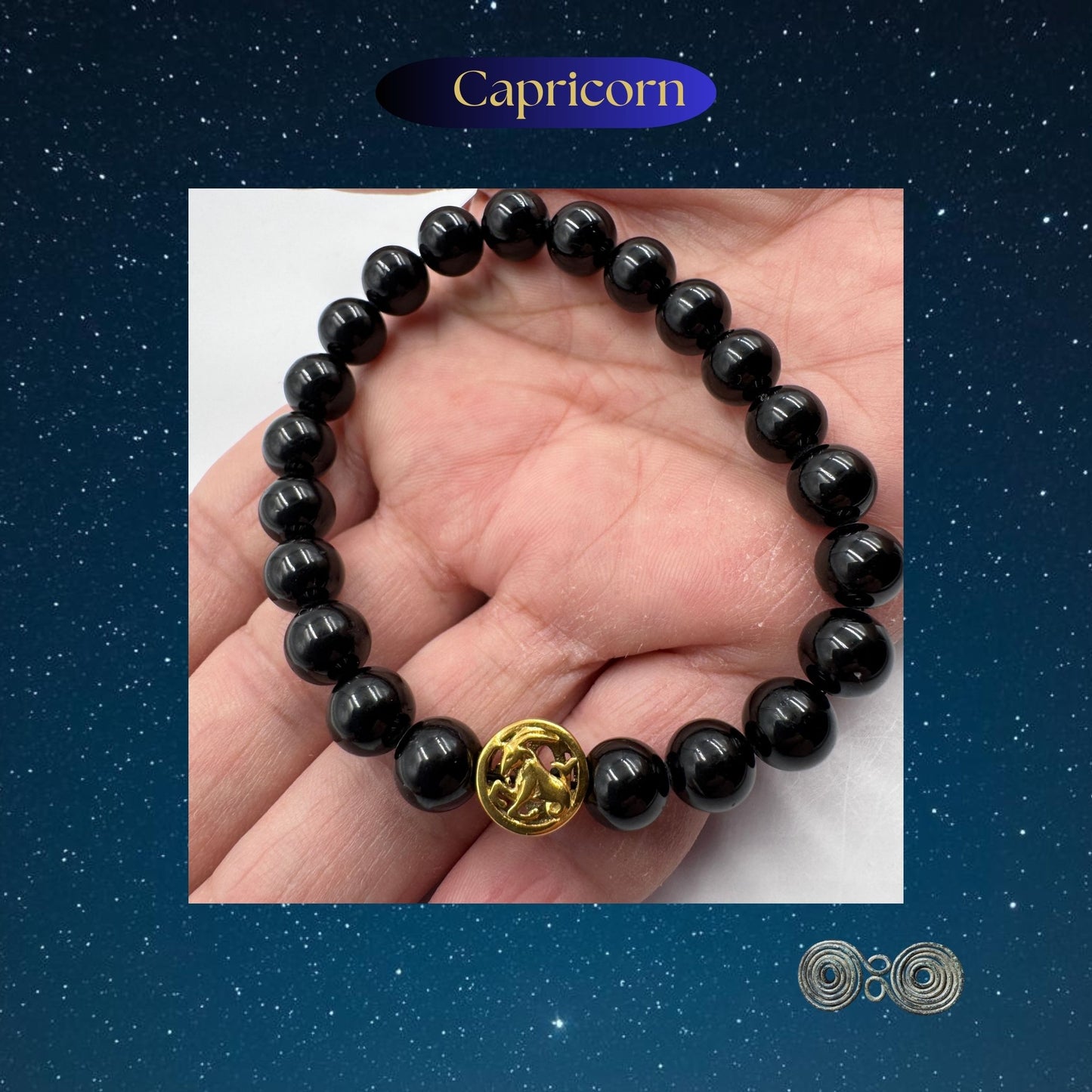 Bracciale Zodiaco Capricorno in Tormalina Nera Certificata (PE8038)