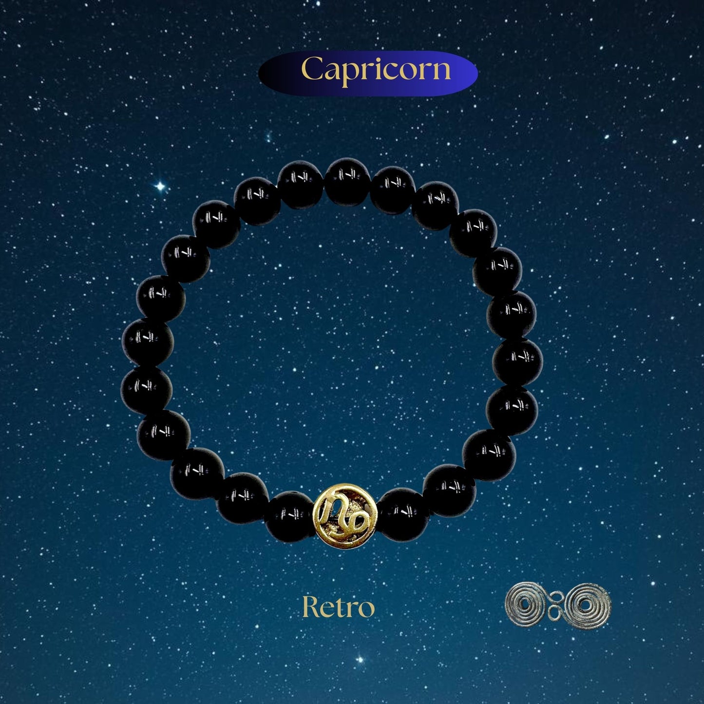 Bracciale Zodiaco Capricorno in Tormalina Nera Certificata (PE8038)