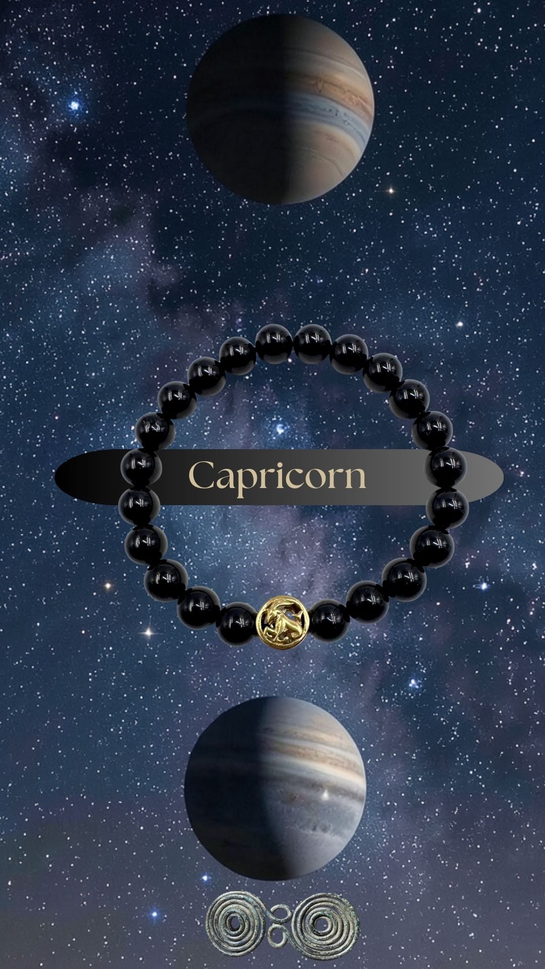 Bracciale Zodiaco Capricorno in Tormalina Nera Certificata (PE8038)