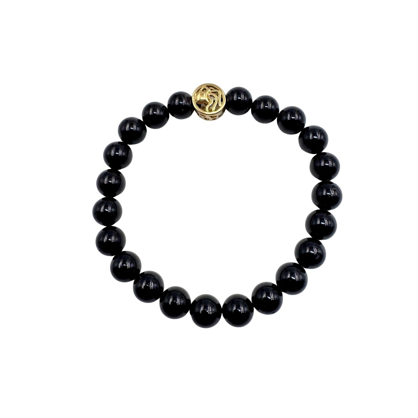 Bracciale Zodiaco Acquario in Tormalina Nera Certificata (PE8039)