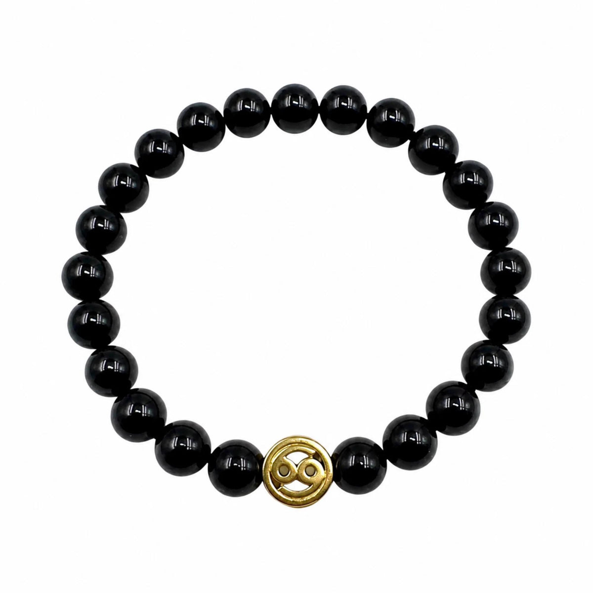 Bracciale Tormalina Nera Certificata 10 mm Oro Zodiaco Cancro PE8032 - PE8032 - foto 2