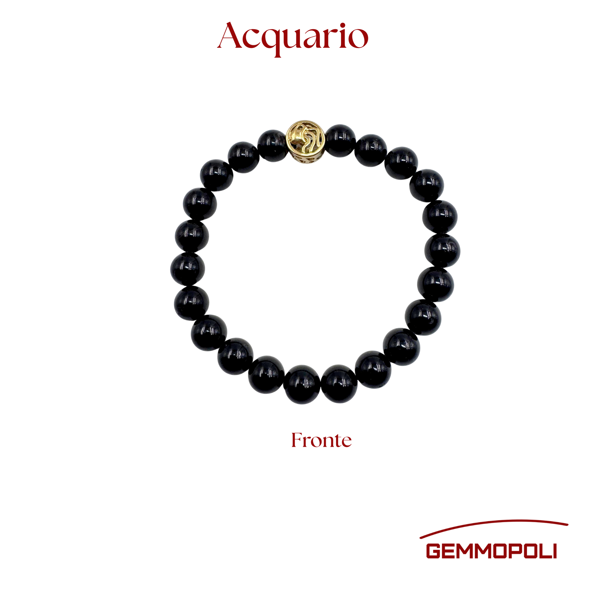 Primo piano del bracciale del simbolo zodiacale Acquario PE8039 Fronte