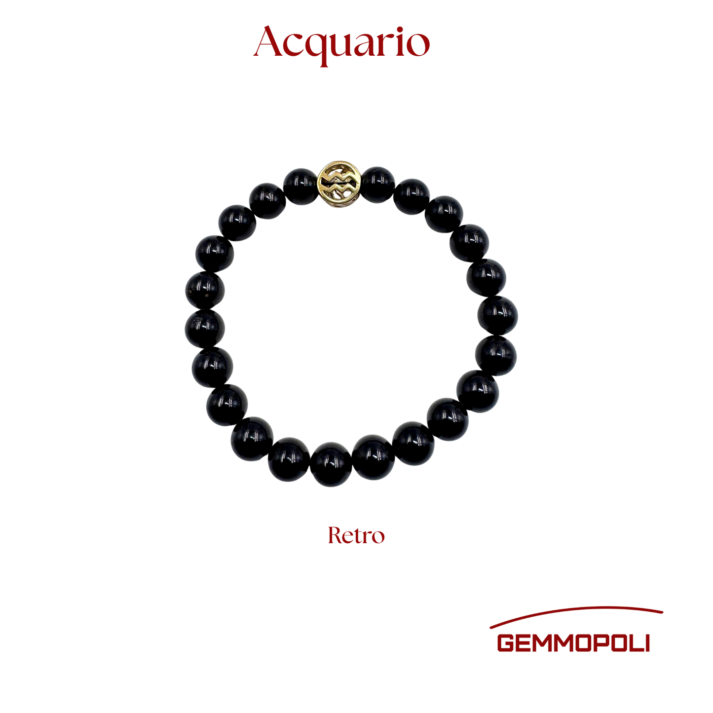 Primo piano del bracciale del simbolo zodiacale Acquario PE8039 Retro