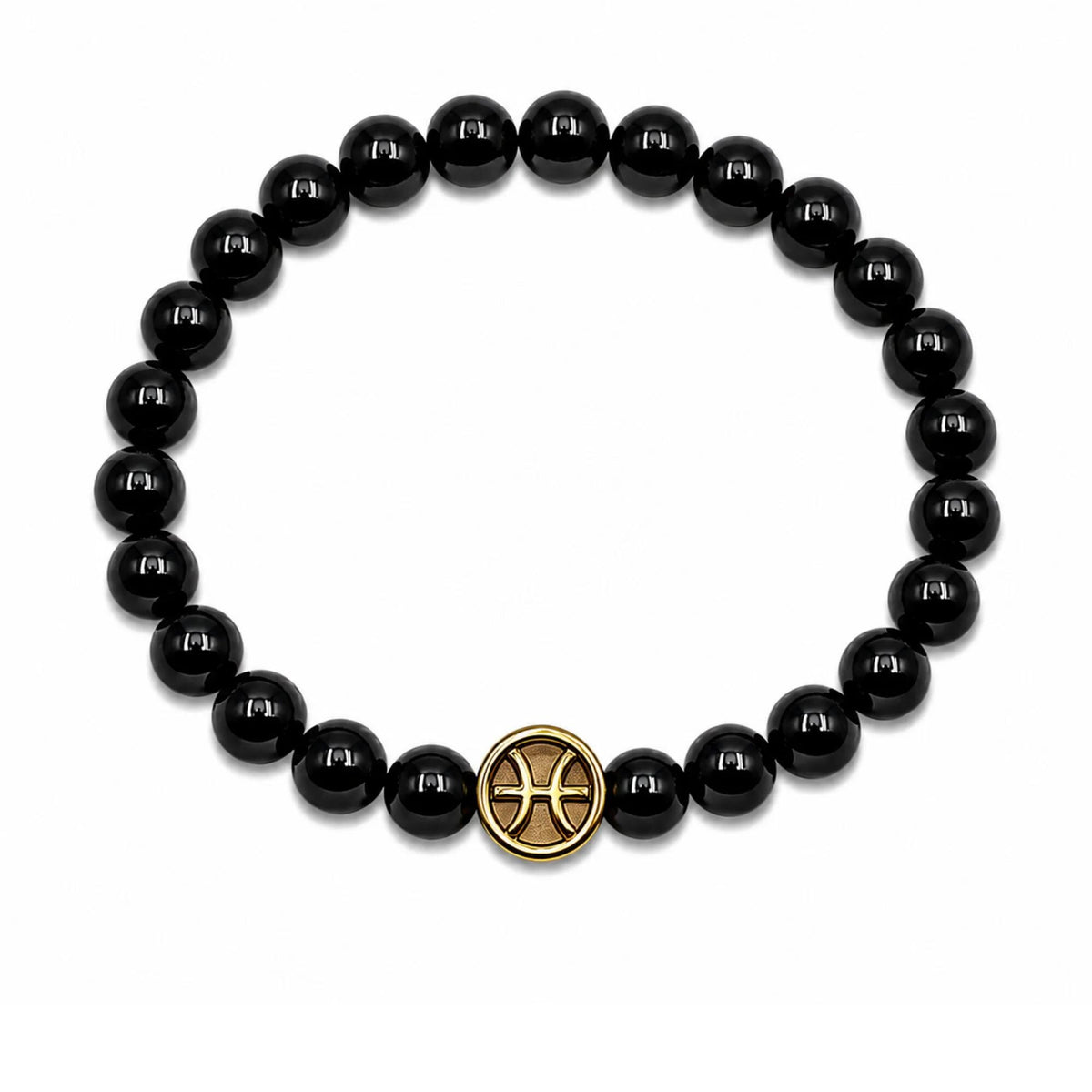 Bracciale Tormalina Nera Certificata 10 mm Oro Zodiaco Pesci PE8040 - PE8040 - foto 2
