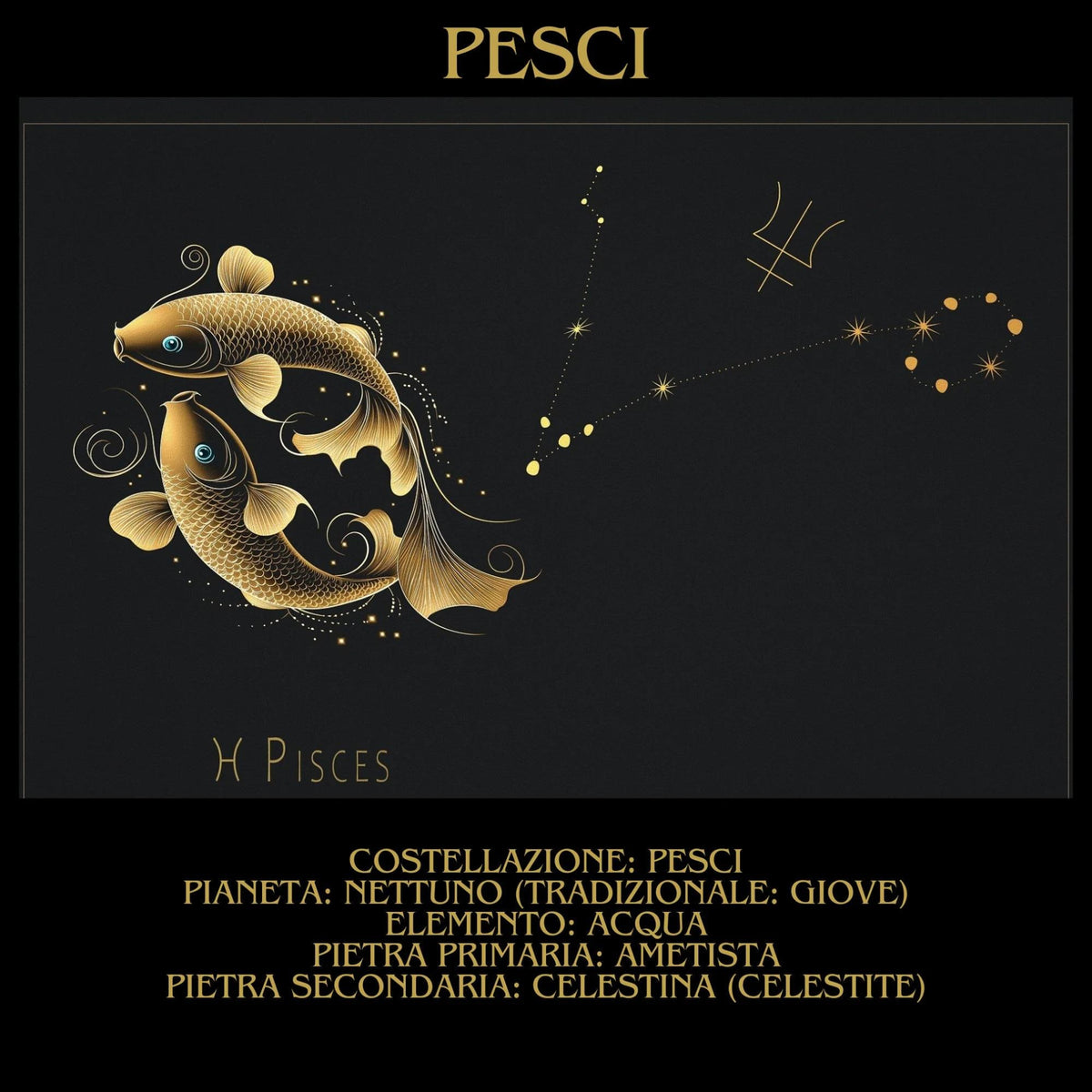 Bracciale Tormalina Nera Certificata 10 mm Oro Zodiaco Pesci PE8040 - PE8040 - foto 5