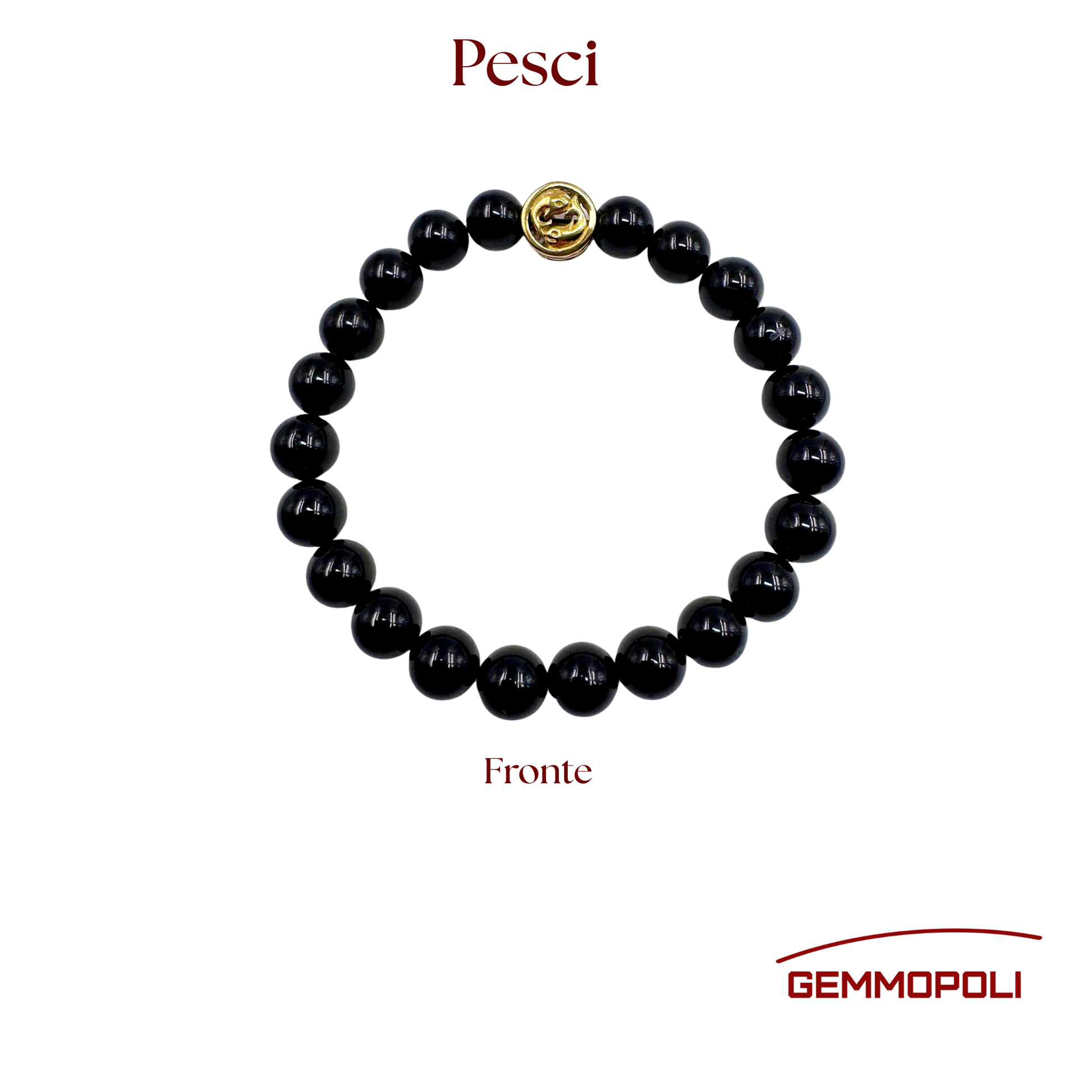 Primo piano del bracciale del simbolo zodiacale Pesci PE8040 Fronte