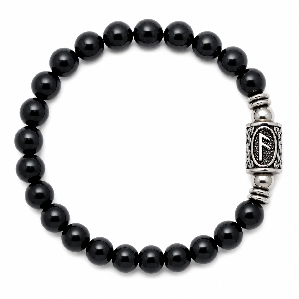 Bracciale Gemmopoli PE8044 Tormalina Nera Naturale Grado A Runa Ansuz