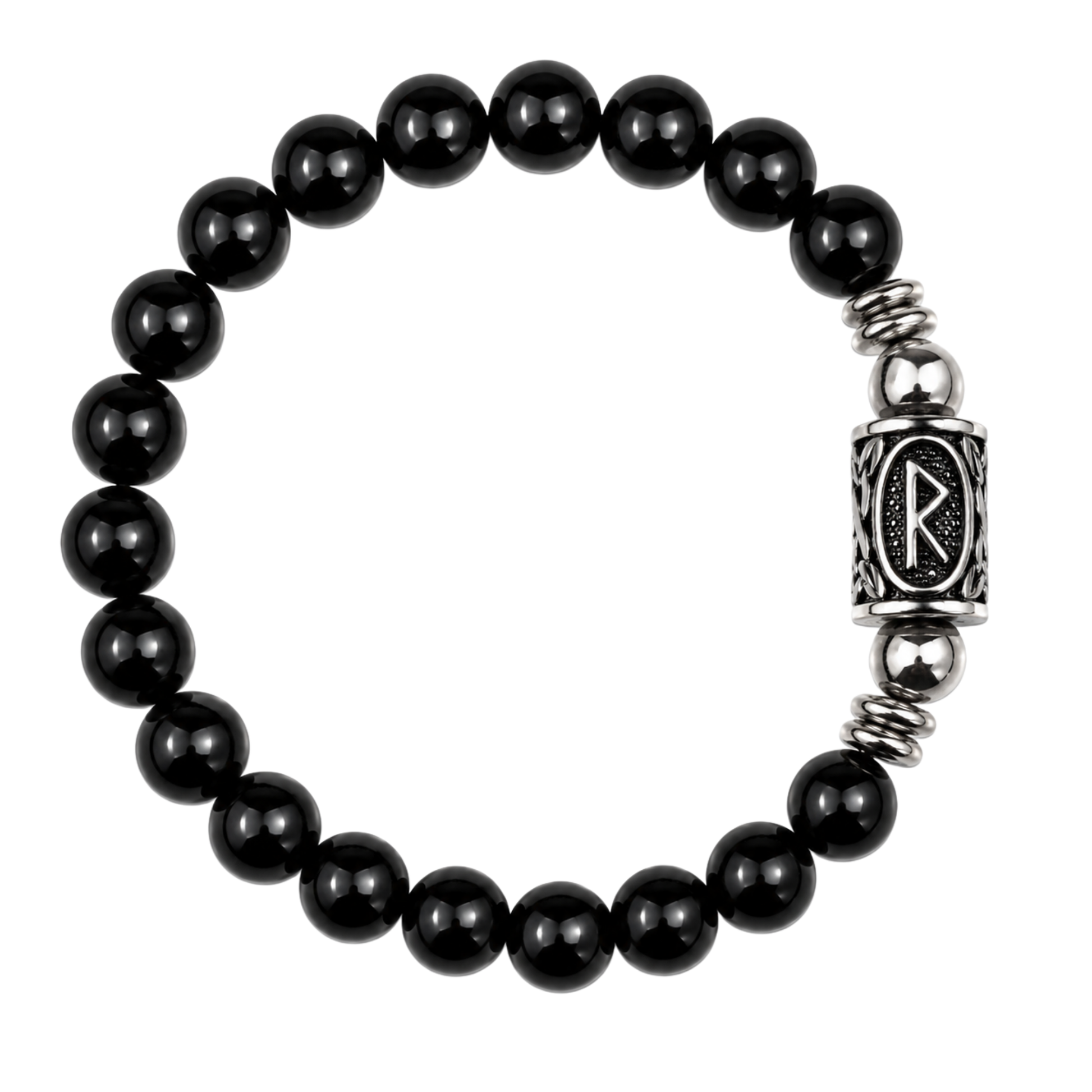 Bracciale Gemmopoli PE8045 Tormalina Nera Naturale Grado A Runa Raidho