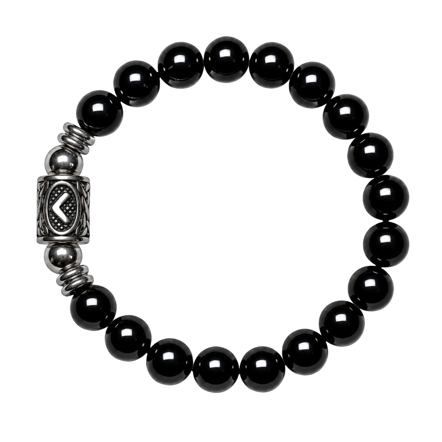 Bracciale Gemmopoli PE8046 Tormalina Nera Naturale Grado A Runa Kenaz