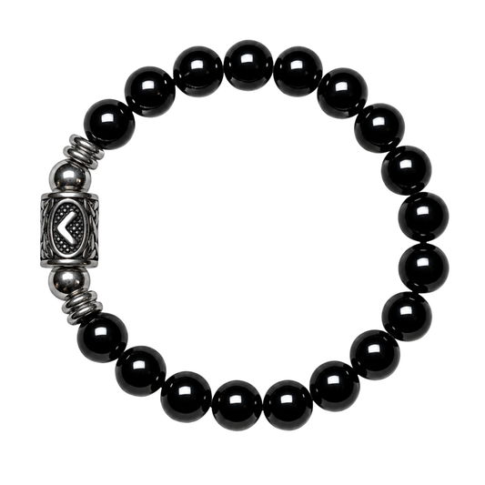 Bracciale Gemmopoli PE8046 Tormalina Nera Naturale Grado A Runa Kenaz