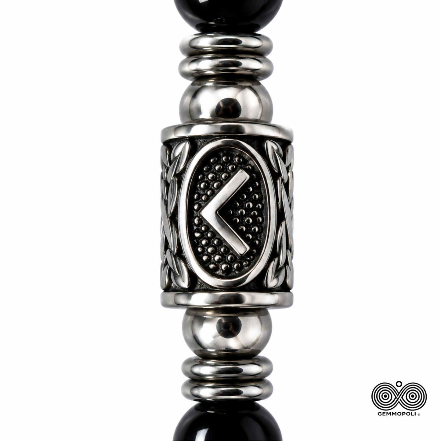 Dettaglio Runa Kenaz Acciaio Inox Bracciale Gemmopoli PE8046