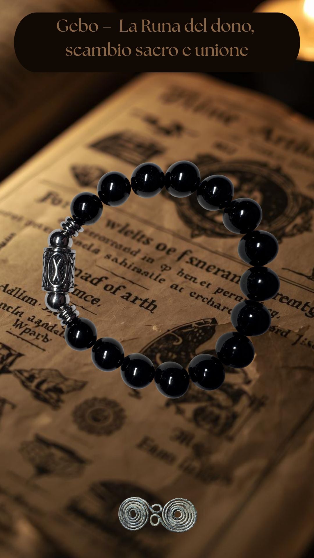 Gioiello artigianale Runa Gebo Pietra Aurea per YouTube e Social media.