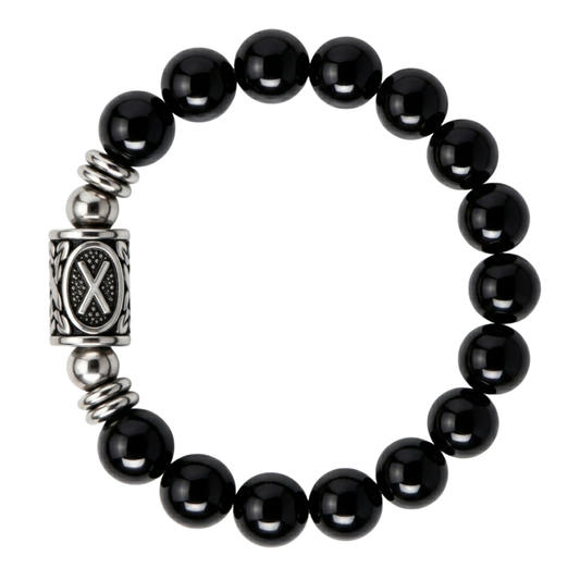 Bracciale Gemmopoli PE8047 Tormalina Nera Naturale Grado A Runa Gebo