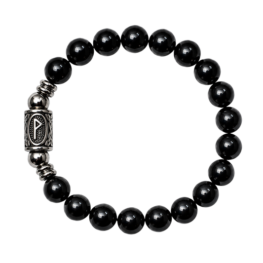 Bracciale Gemmopoli PE8048 Tormalina Nera Naturale Grado A Runa Wunjo