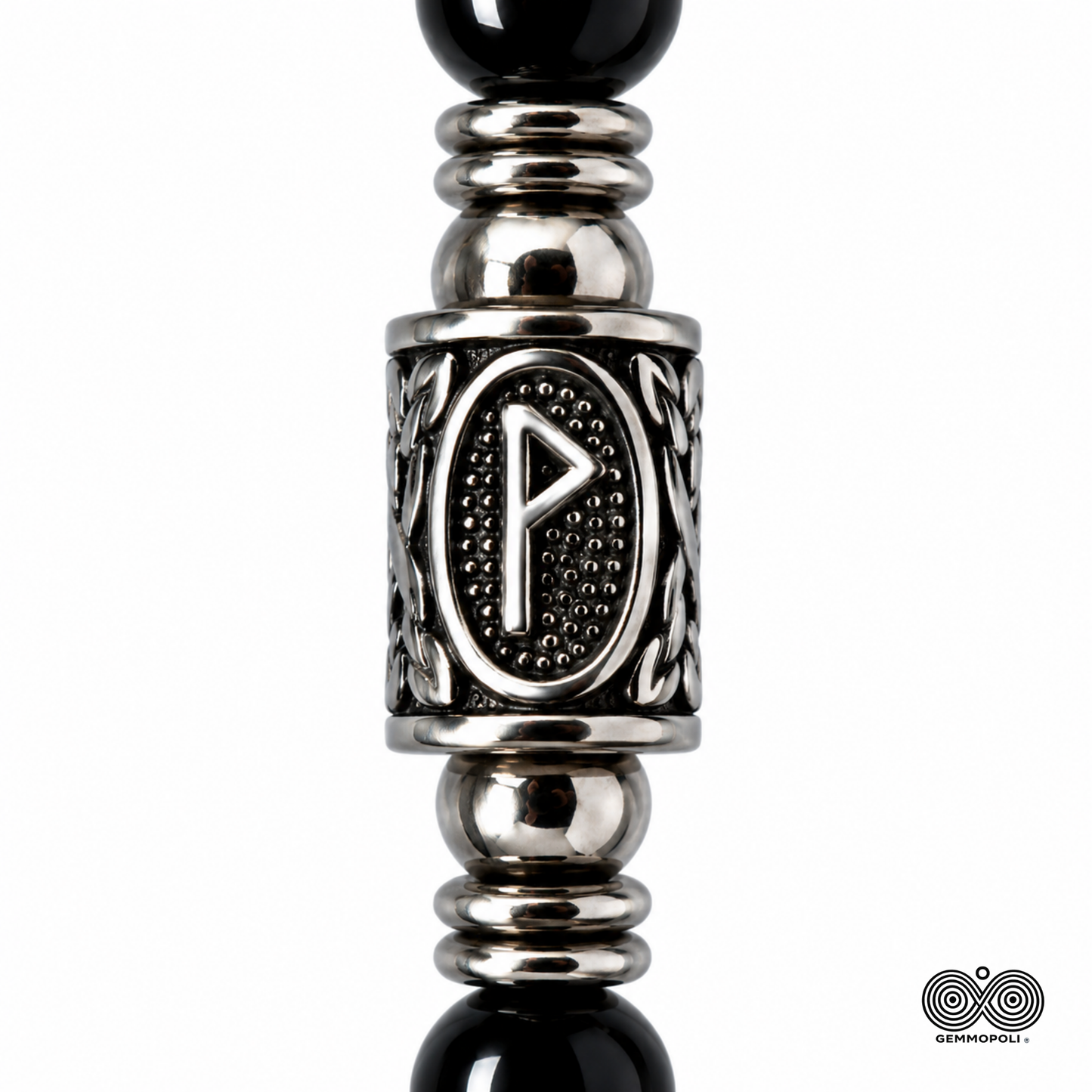 Dettaglio Runa Wunjo Acciaio Inox Bracciale Gemmopoli PE8048