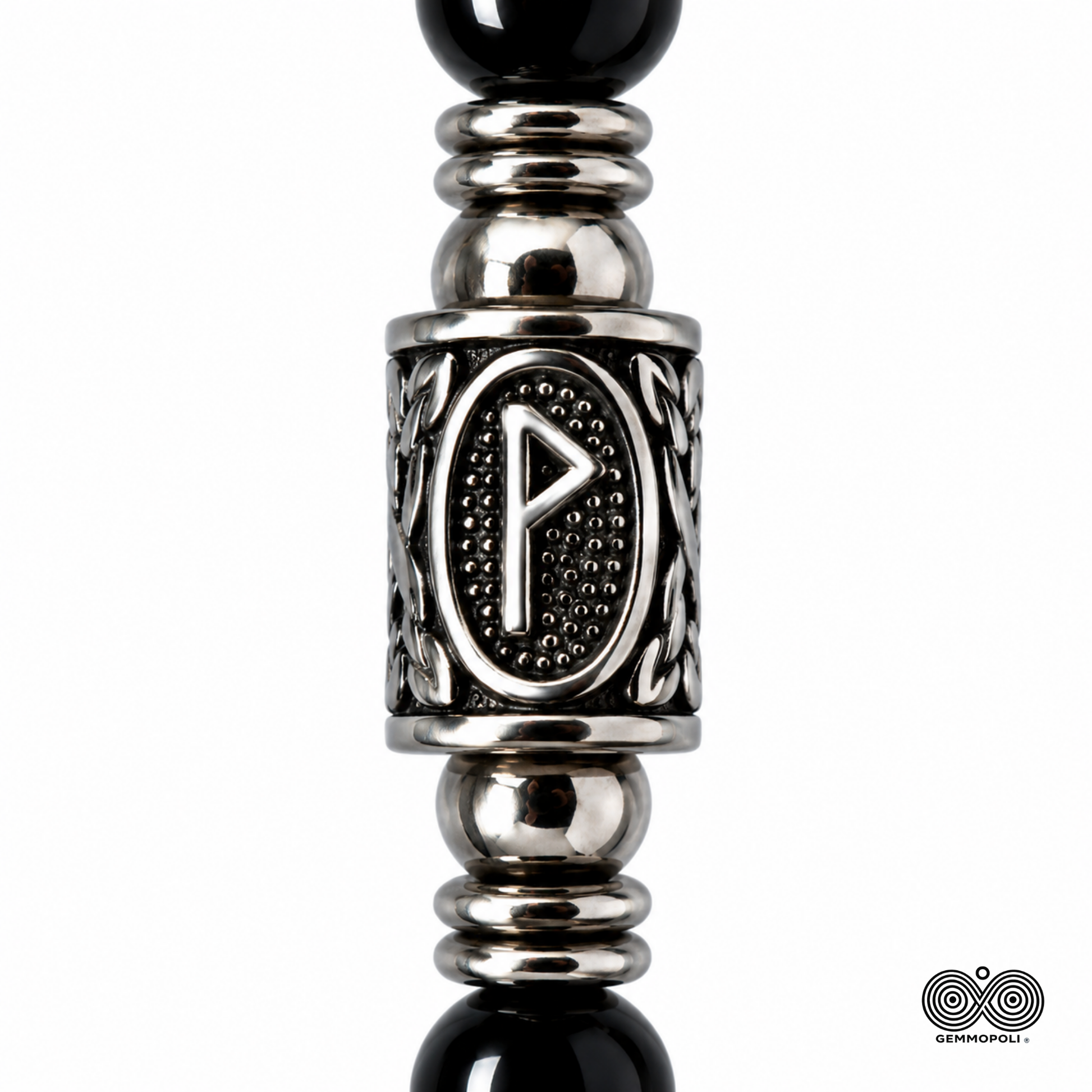 Dettaglio Runa Wunjo Acciaio Inox Bracciale Gemmopoli PE8048