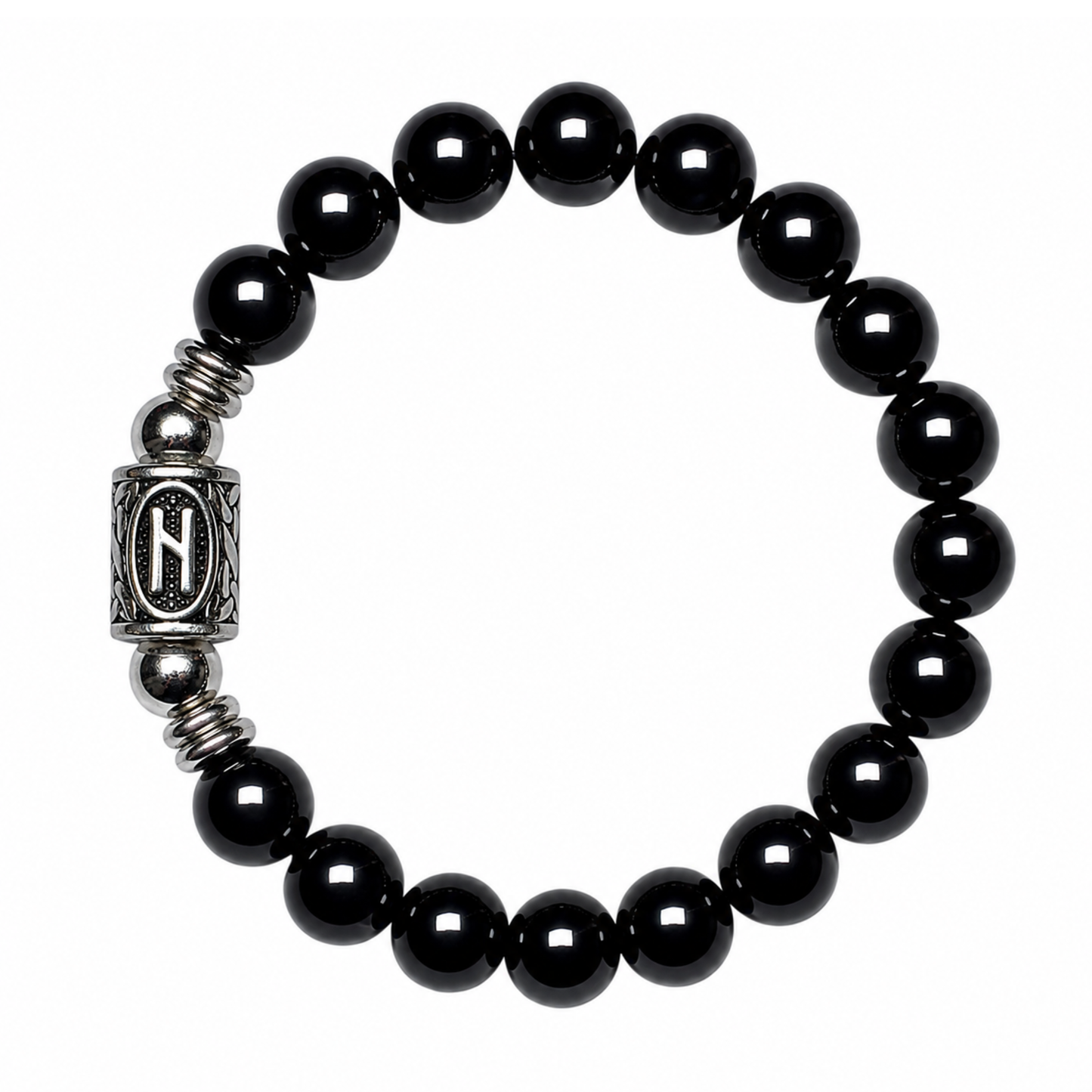 Bracciale Gemmopoli PE8049 Tormalina Nera Naturale Grado A Runa Hagalaz