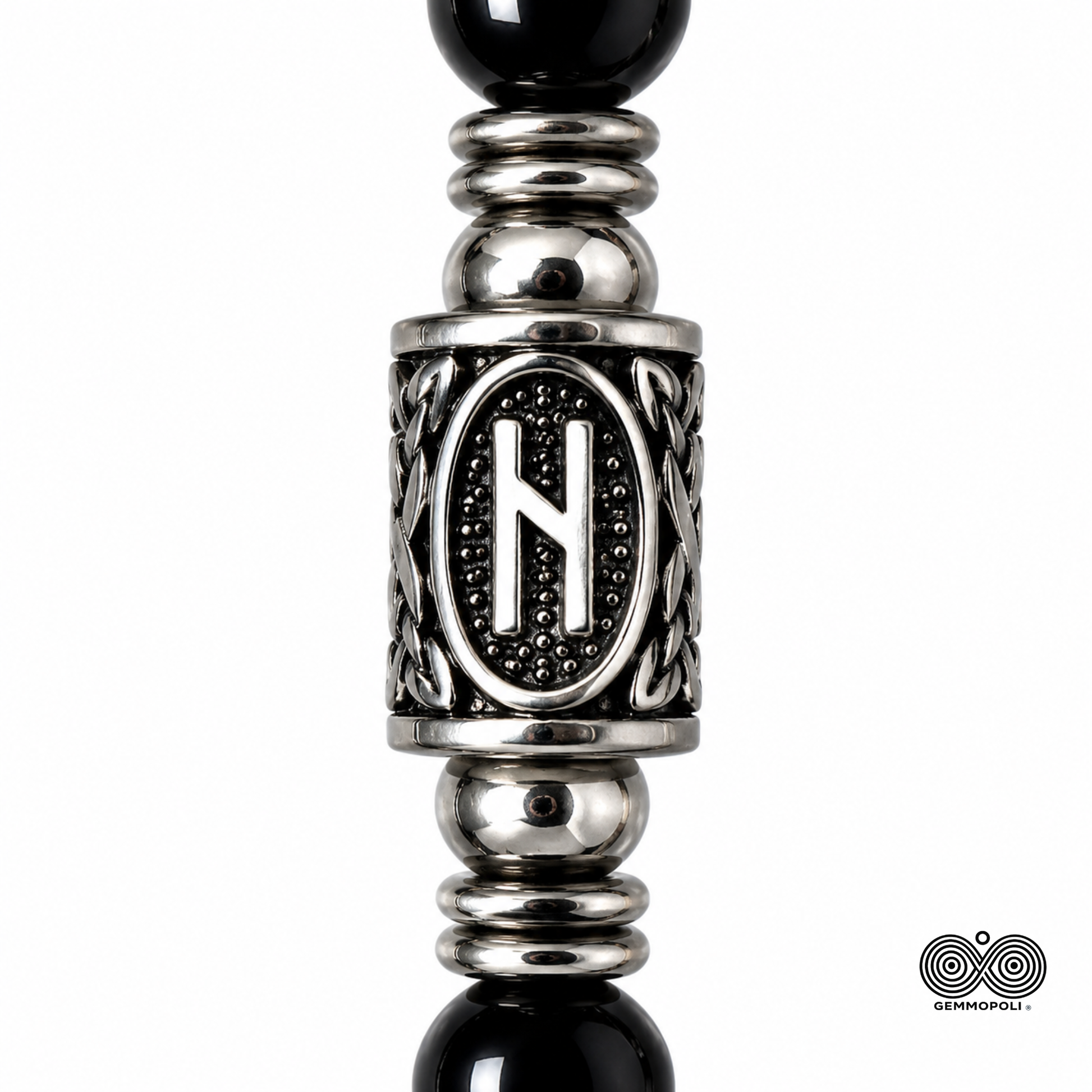 Dettaglio Runa Hagalaz Acciaio Inox Bracciale Gemmopoli PE8049