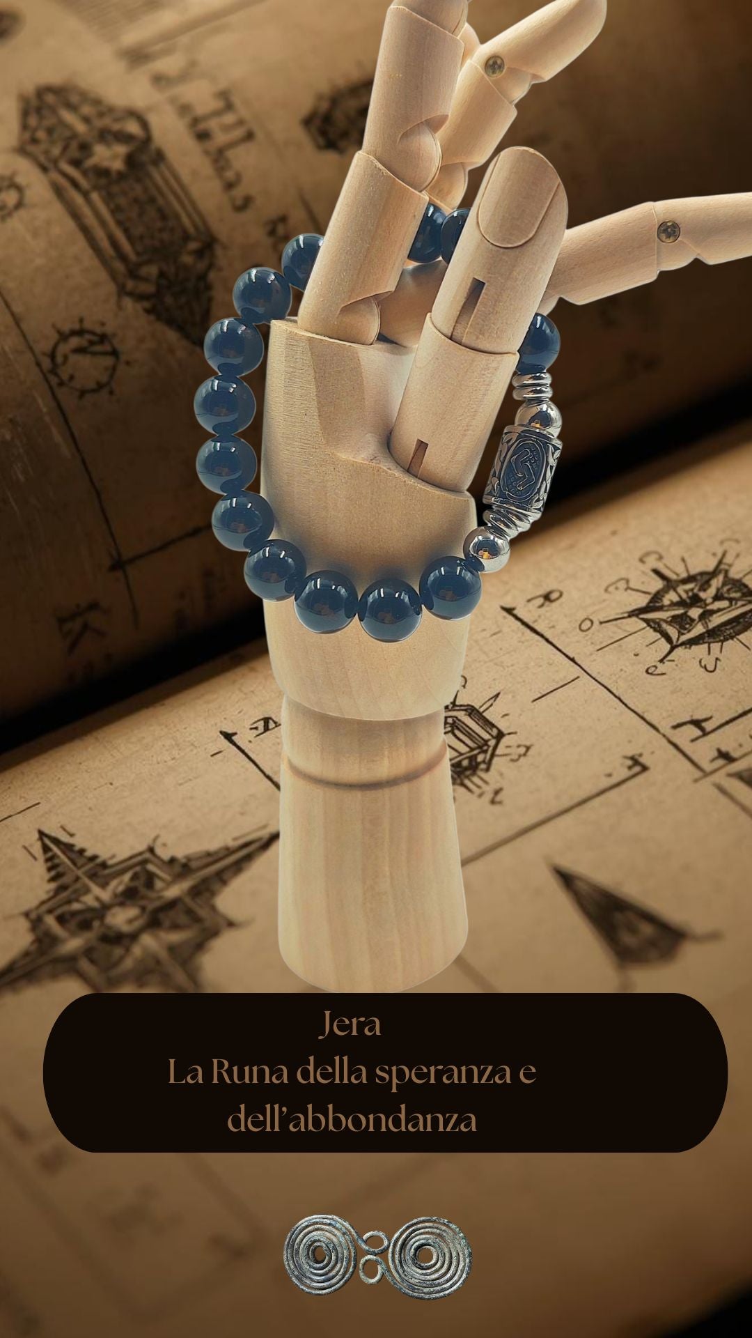 Tormalina nera autentica con simbolo norreno del raccolto per la protezione dei progetti a lungo termine.