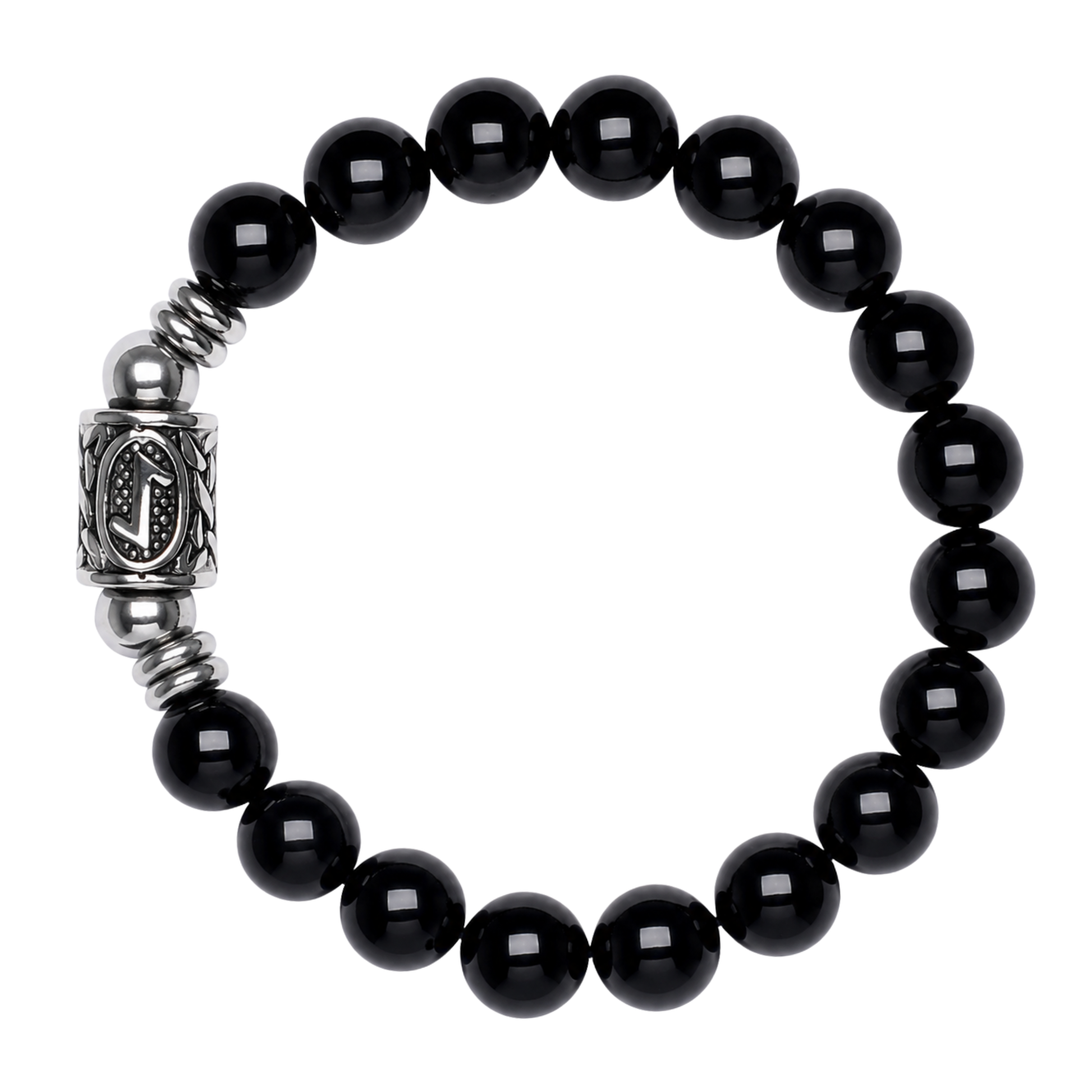 Bracciale Tormalina Nera Runa Eihwaz Gemmopoli PE8053