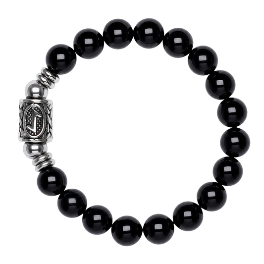 Bracciale Tormalina Nera Runa Eihwaz Gemmopoli PE8053