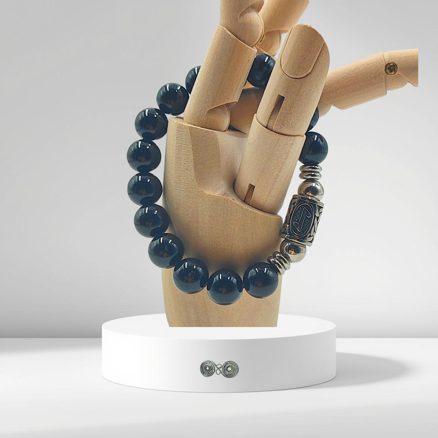 Bracciale in tormalina nera certificata della collezione Pietra Aurea, disponibile in 5 taglie.