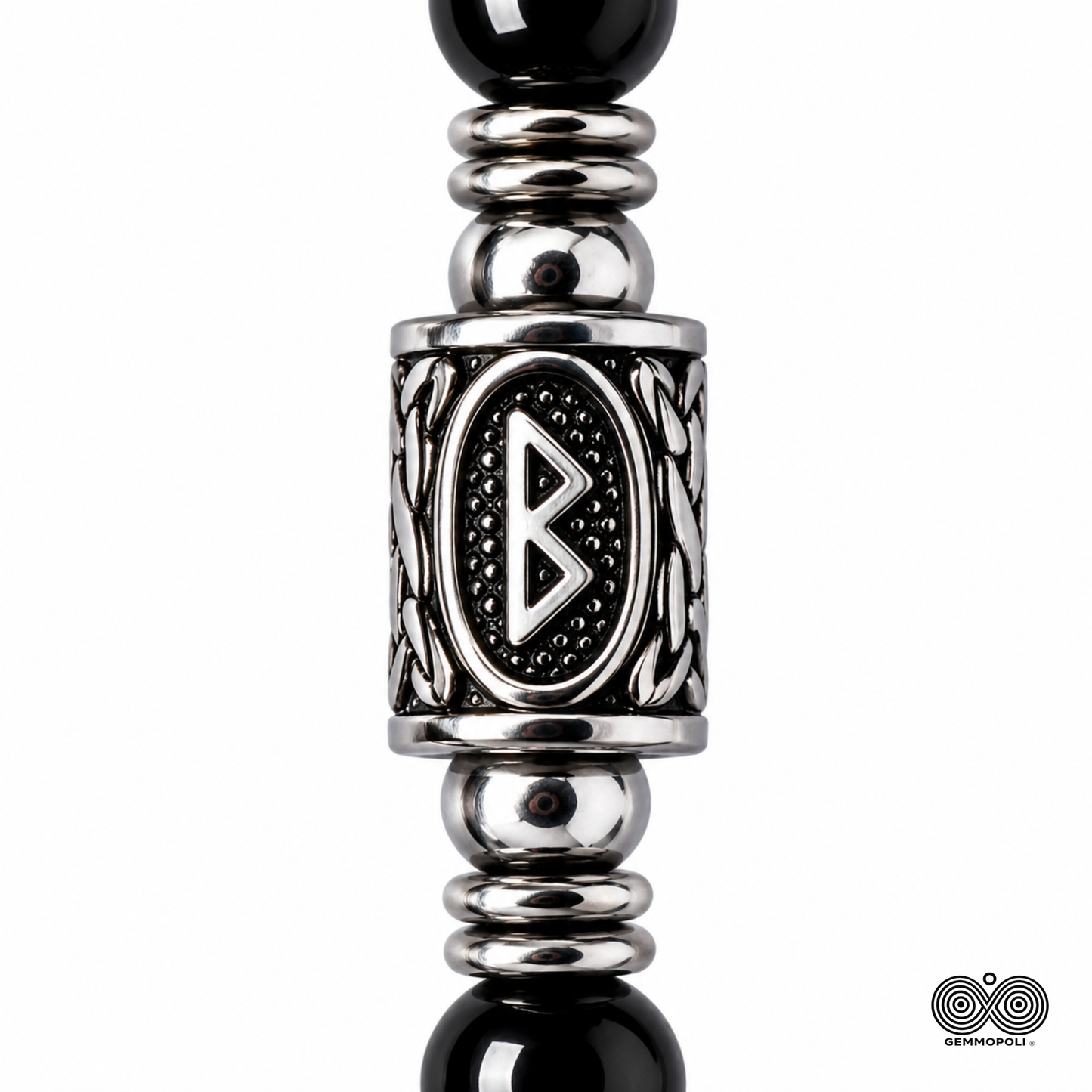 Fotografia commerciale macro con vista runa berkana  del bracciale PE8058 Gemmopoli