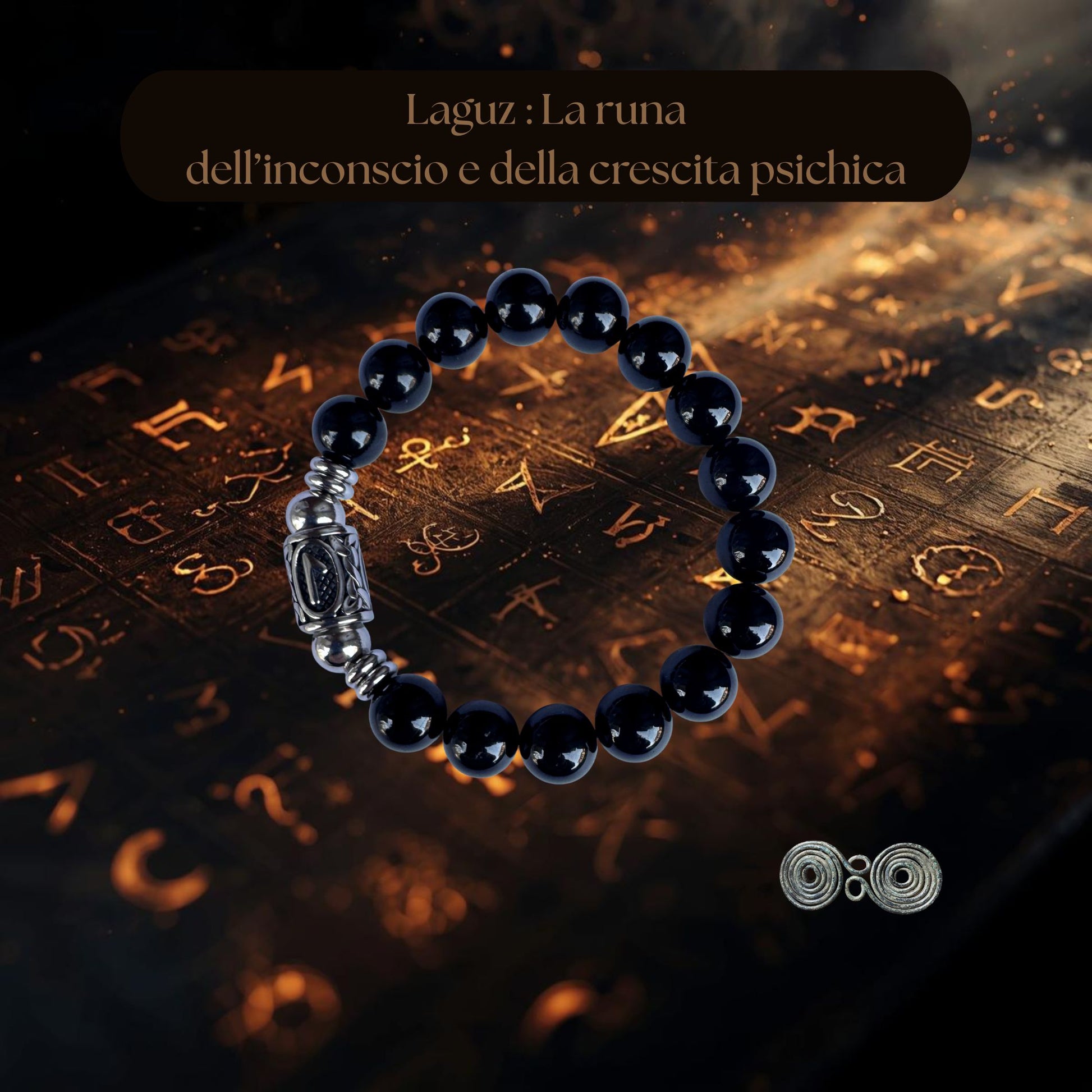 bracciale della serie rune in tormalina nera da lotto  certificato, pronti per la spedizione.