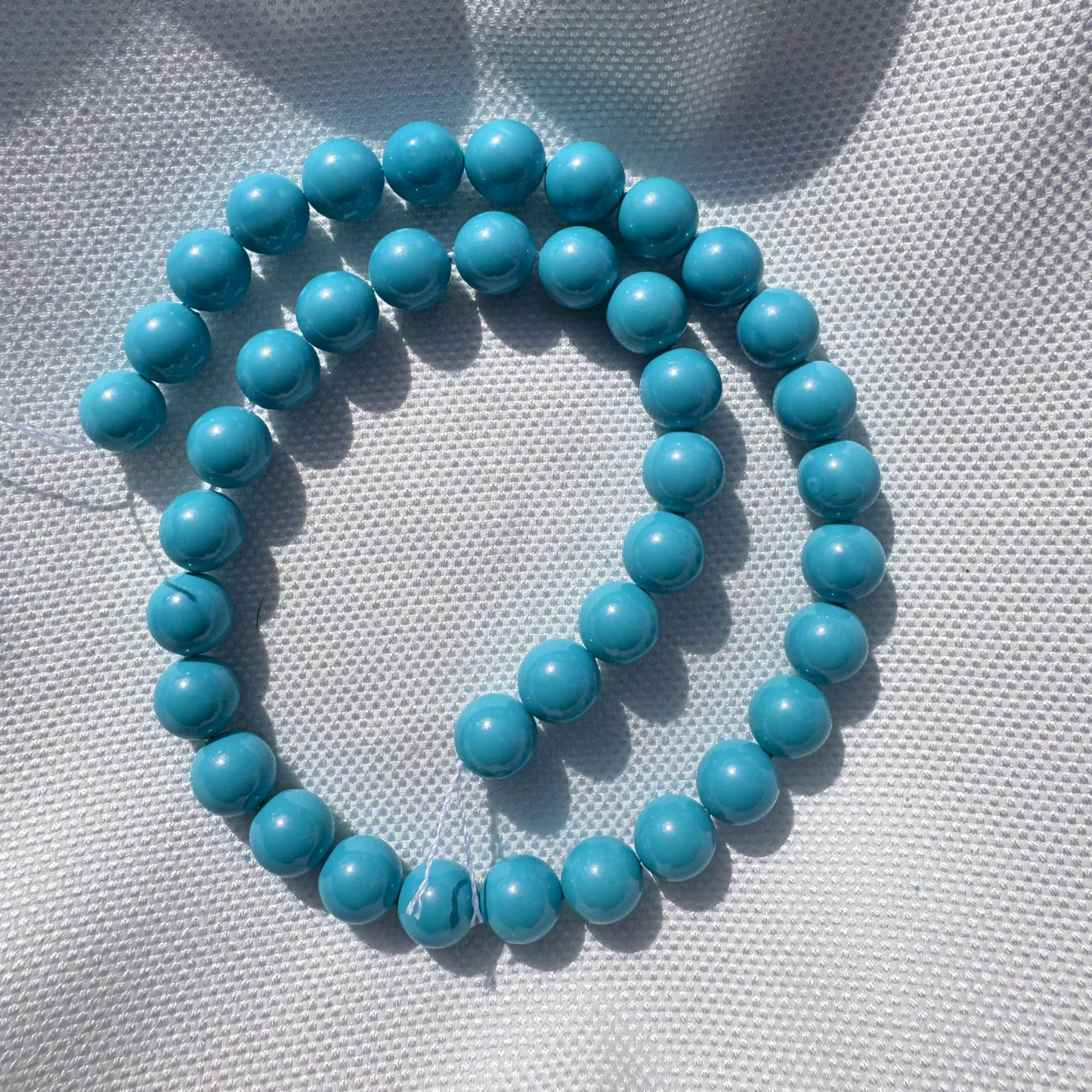 filo perle elegance turchese tonde 10 mm.