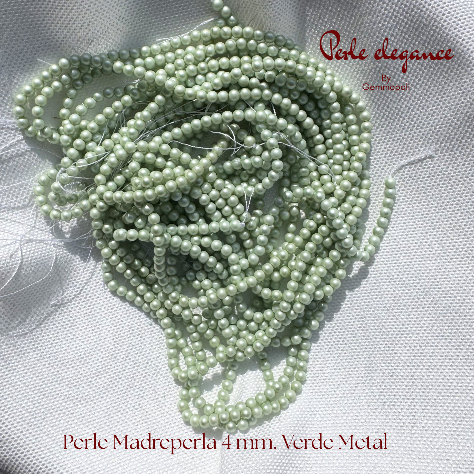 filo perle verdi perlato metallico 