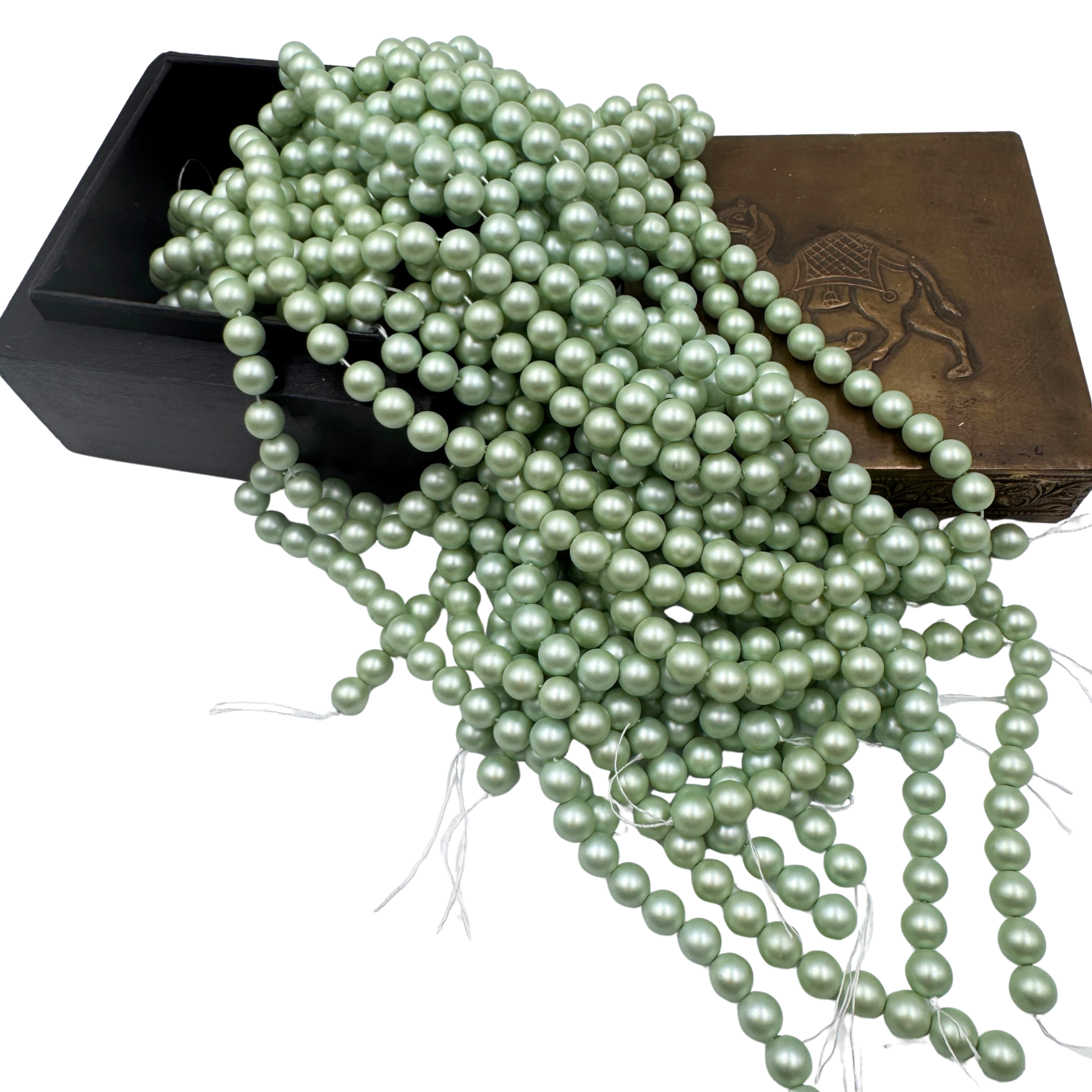 perle madreperla verde metallizzato 