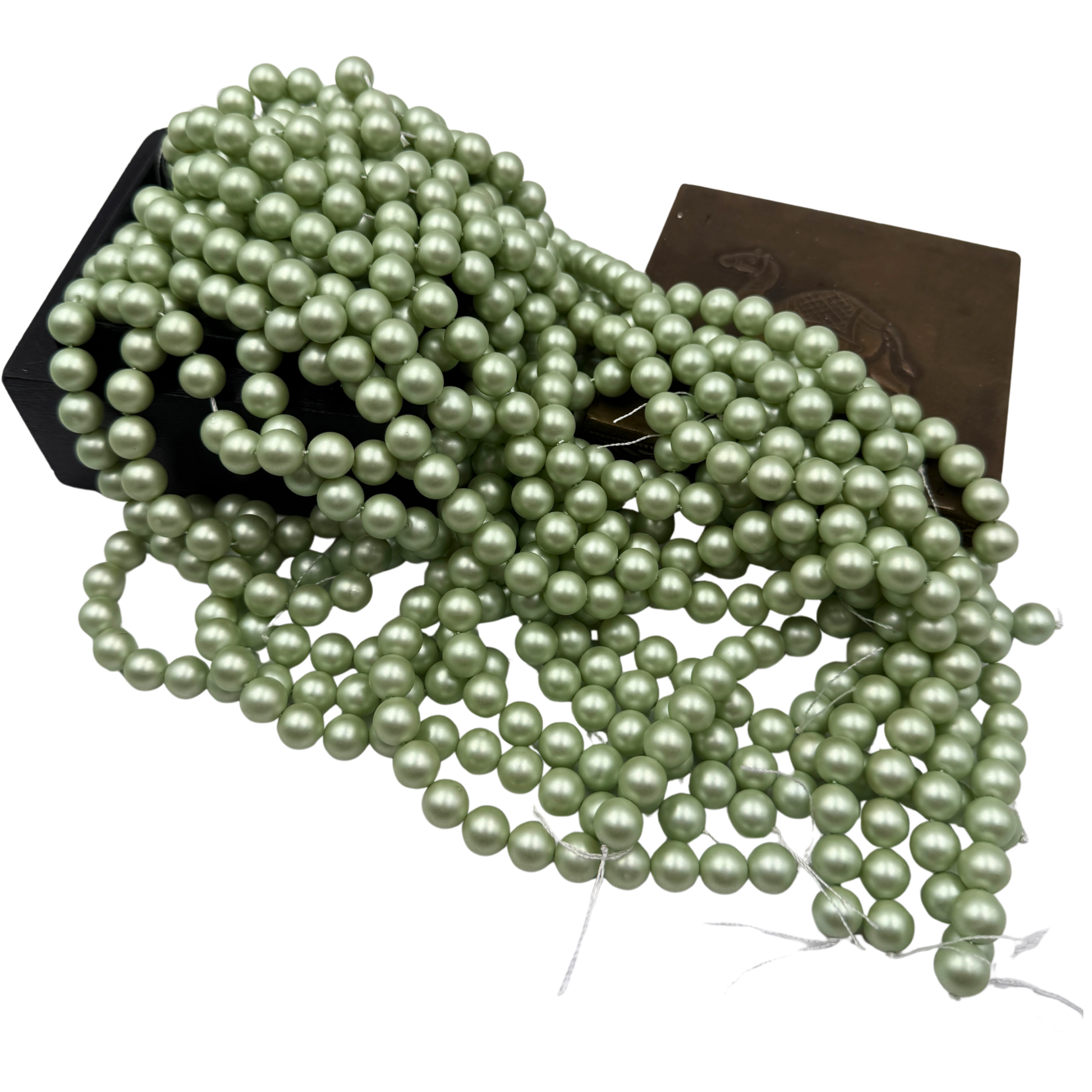 filo perle verdi senza chiusura 