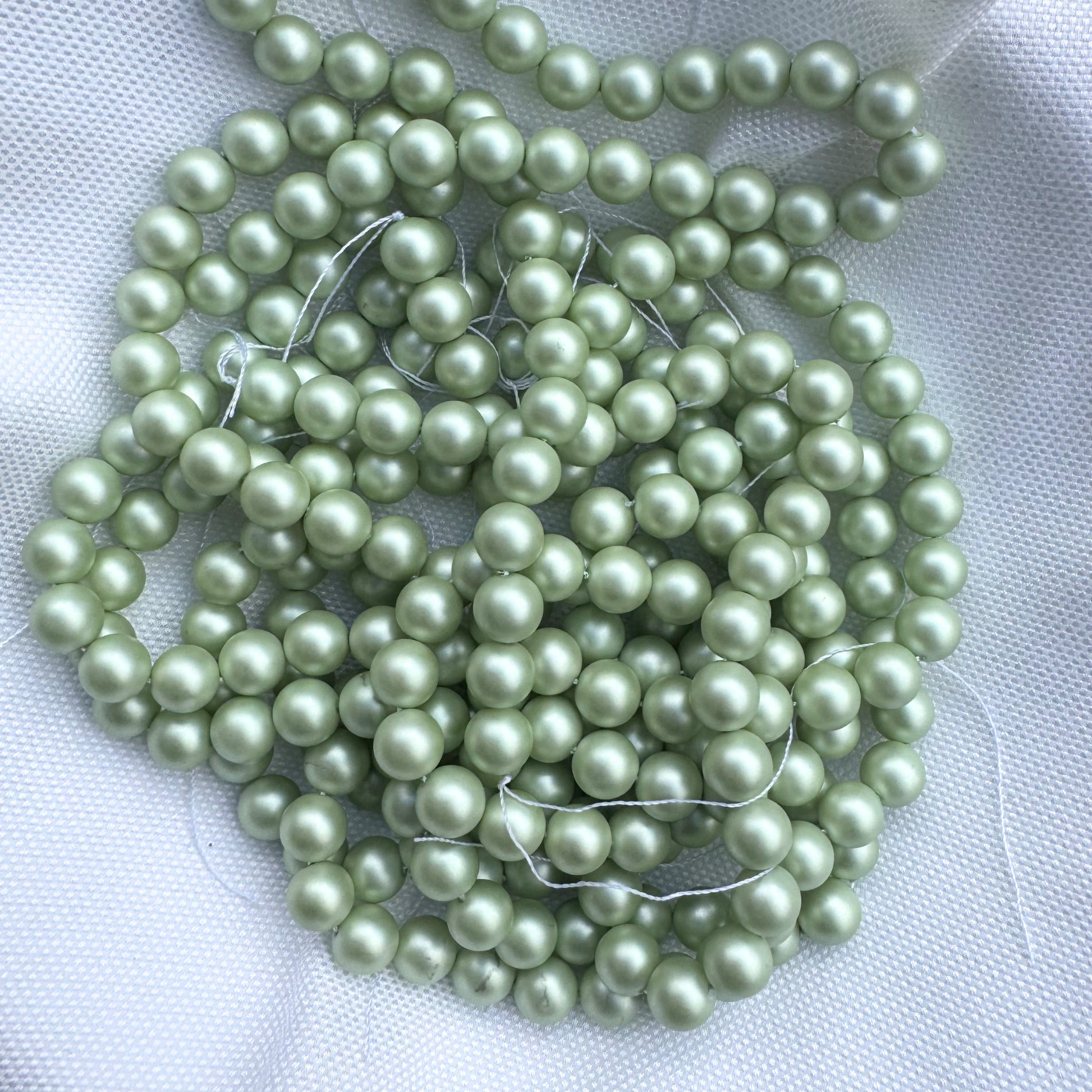 perle lucide verde perlato handmade 