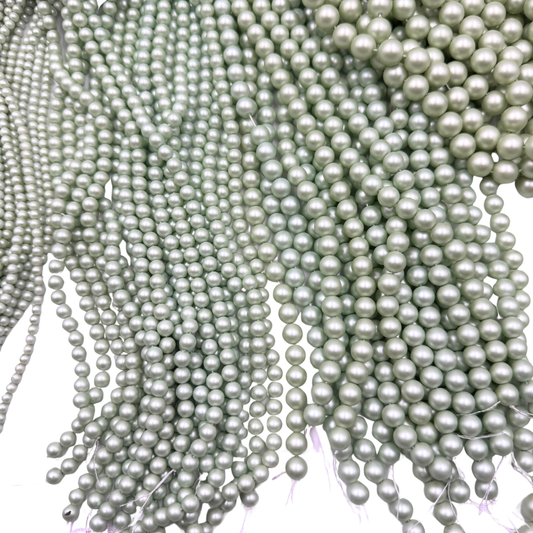 perle tonde verde metal 4 6 8 10 mm 