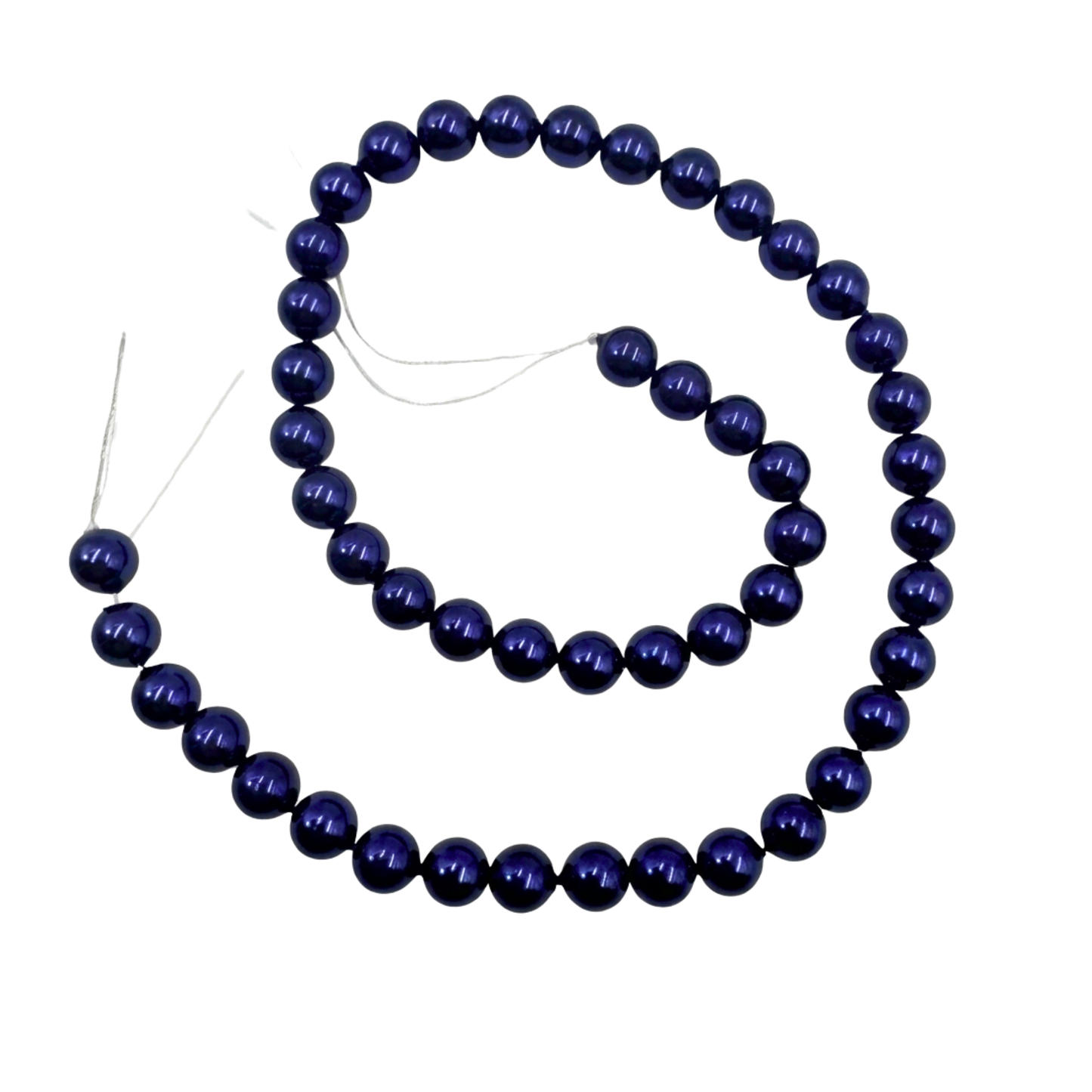filo perle elegance blu metal  6 mm