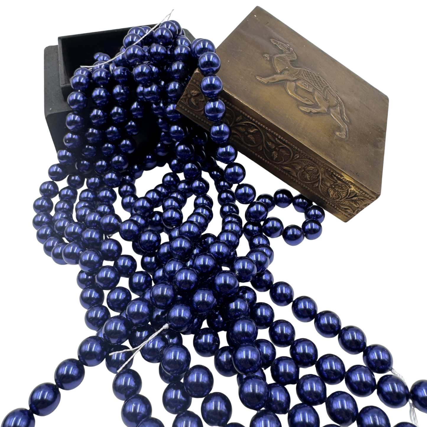 accessori bijoux perle blu metal 