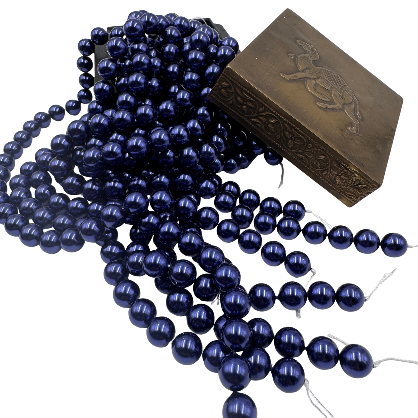 filo perle blu senza chiusura 
