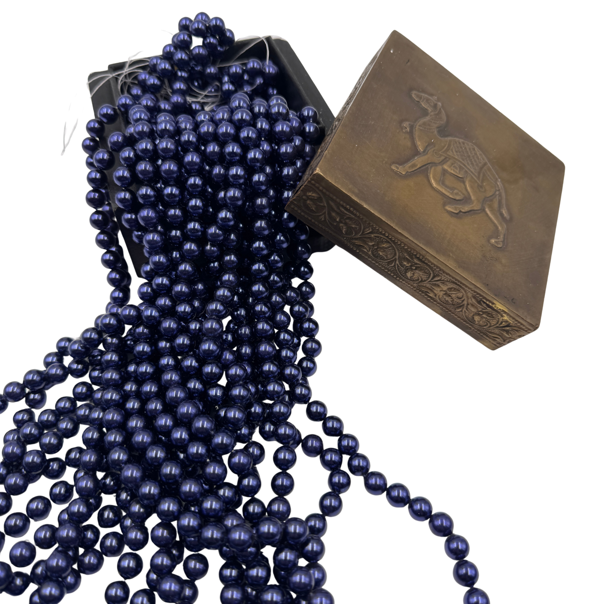 perle madreperla blu metallizzato 